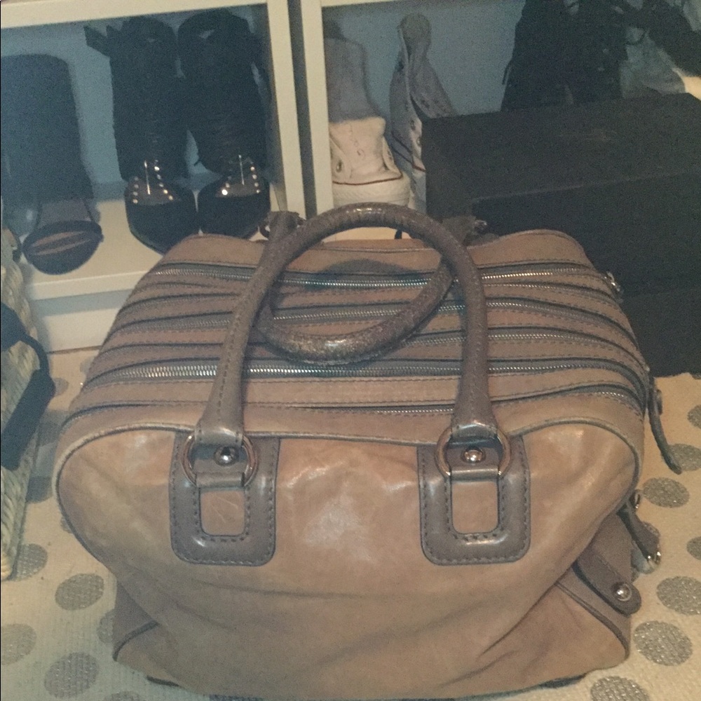 Dolce and Gabbana taupe handbag.
